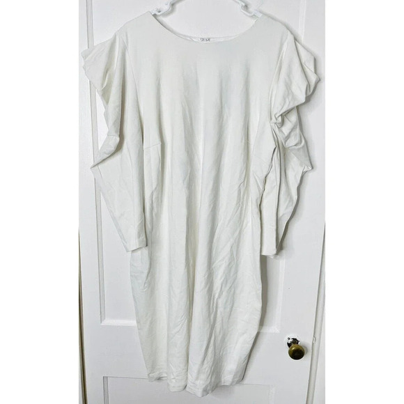 Eloquii Sheath Dress Sz 22 Leg Of Mutton Sleeve Stretch Elegant Business Casual - Picture 1 of 11